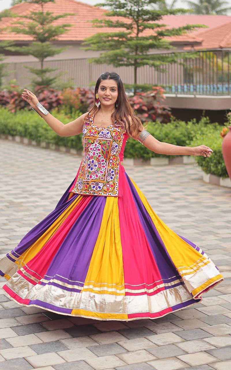 VastramByS Navratri Special Gamathi Work Lehenga Choli