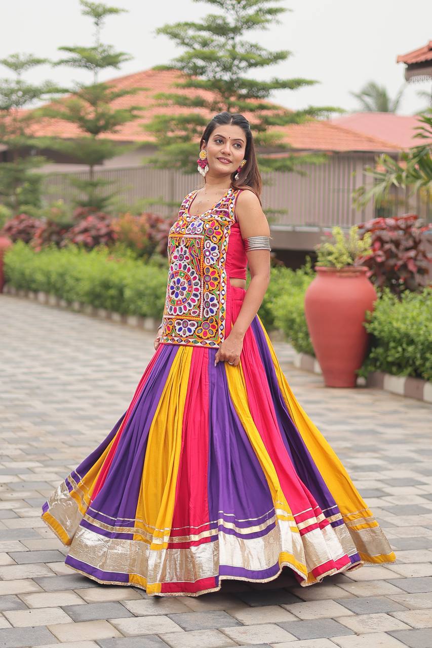 VastramByS Navratri Special Gamathi Work Lehenga Choli
