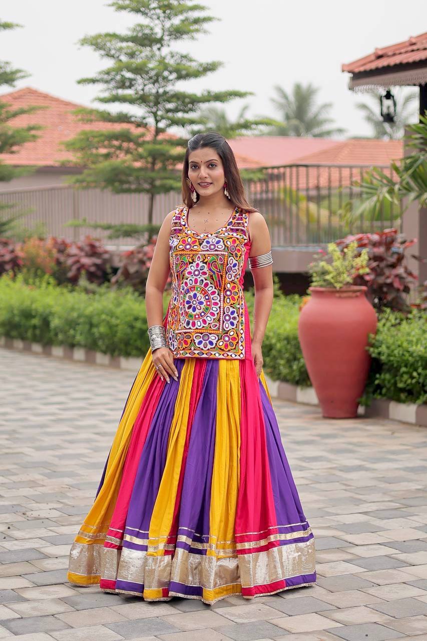 VastramByS Navratri Special Gamathi Work Lehenga Choli