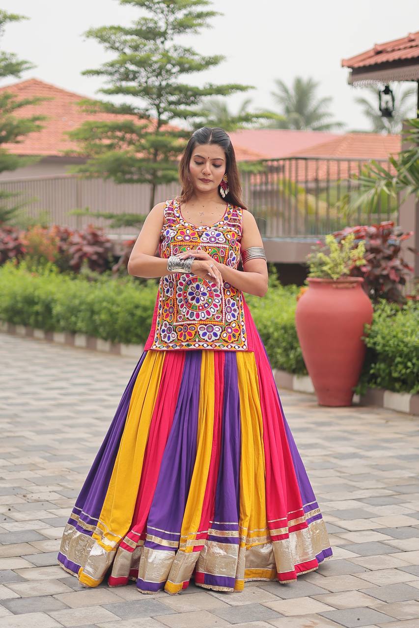 VastramByS Navratri Special Gamathi Work Lehenga Choli