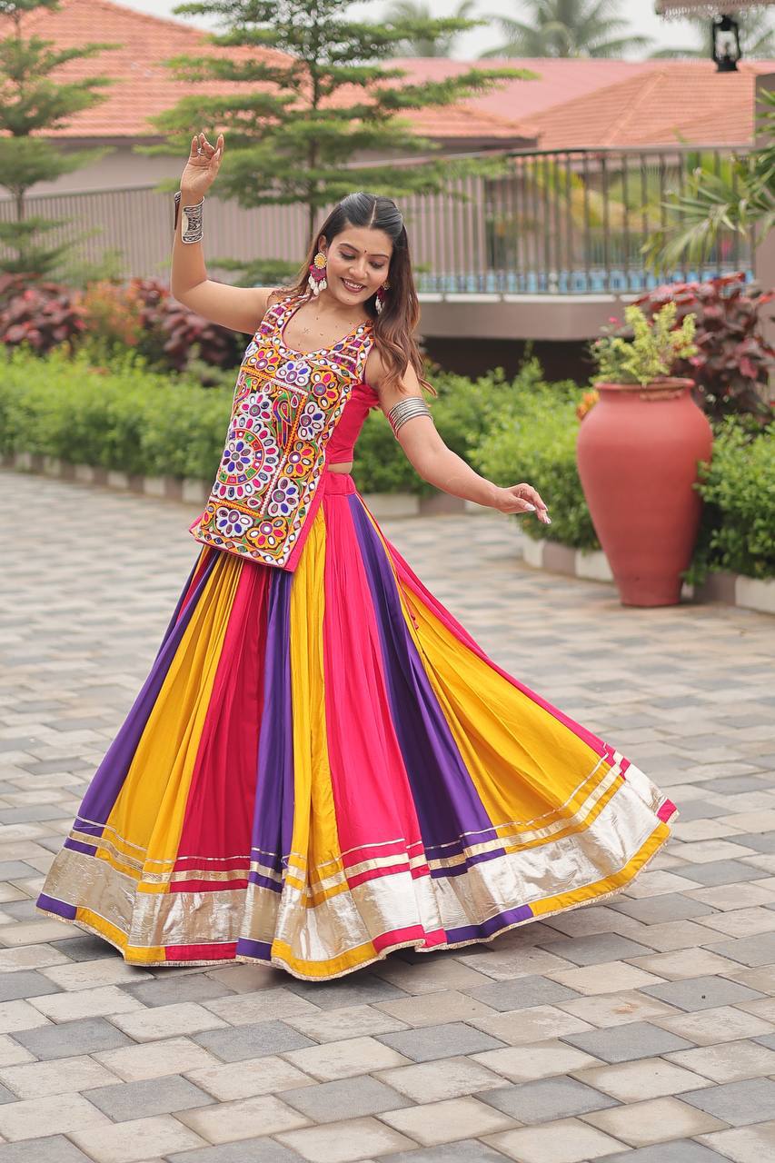 VastramByS Navratri Special Gamathi Work Lehenga Choli