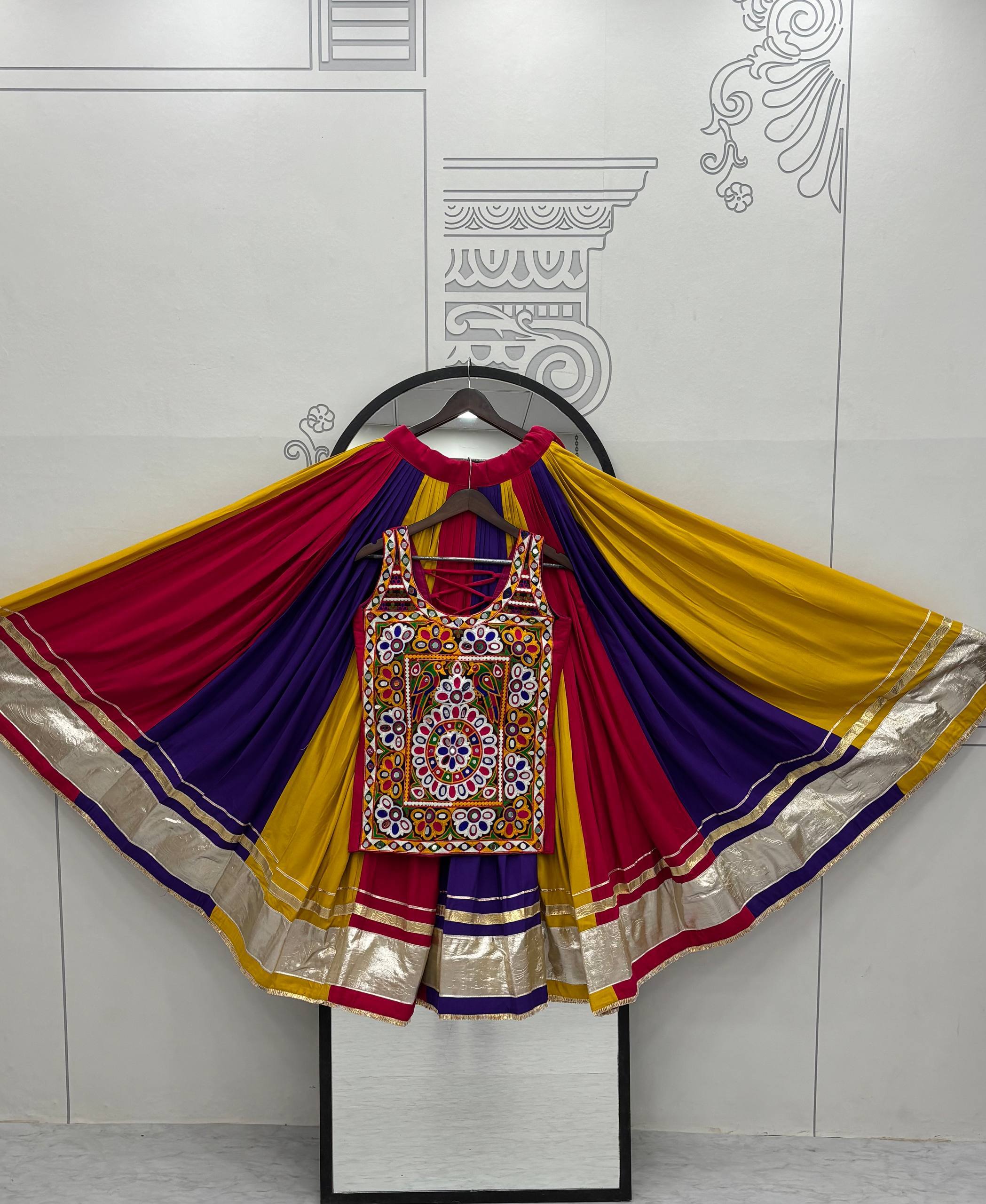 VastramByS Navratri Special Gamathi Work Lehenga Choli