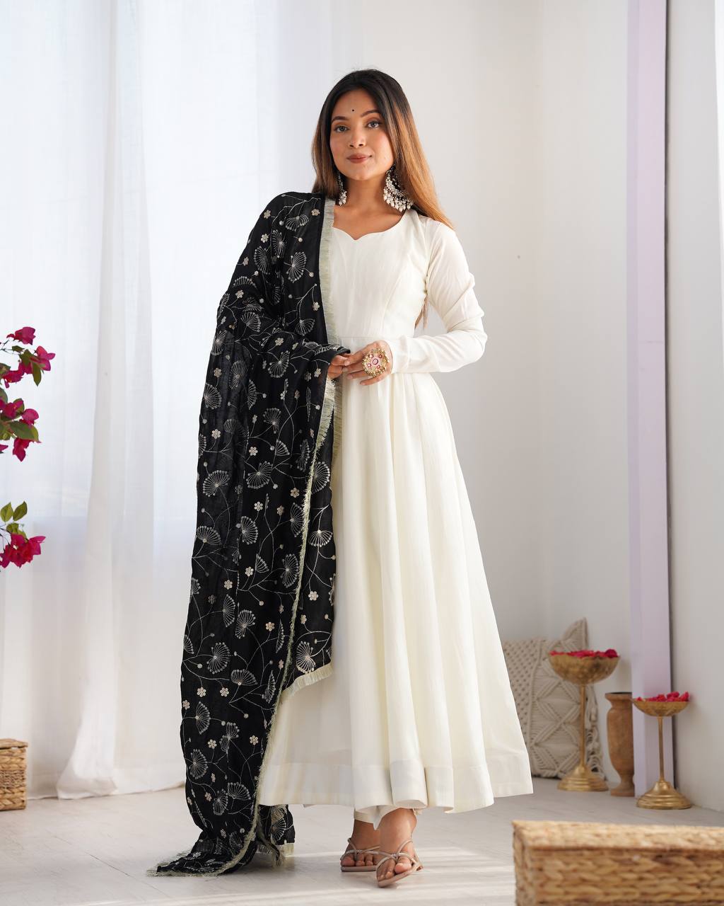 ✨ Vichitra Silk Anarkali Suit Set