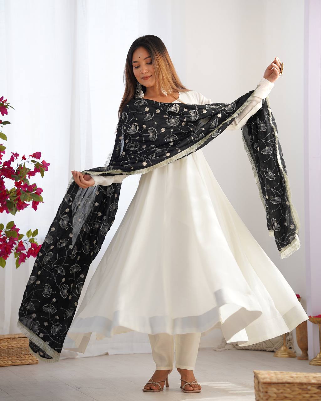 ✨ Vichitra Silk Anarkali Suit Set