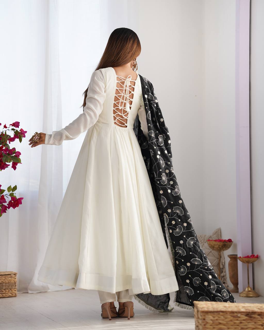 ✨ Vichitra Silk Anarkali Suit Set