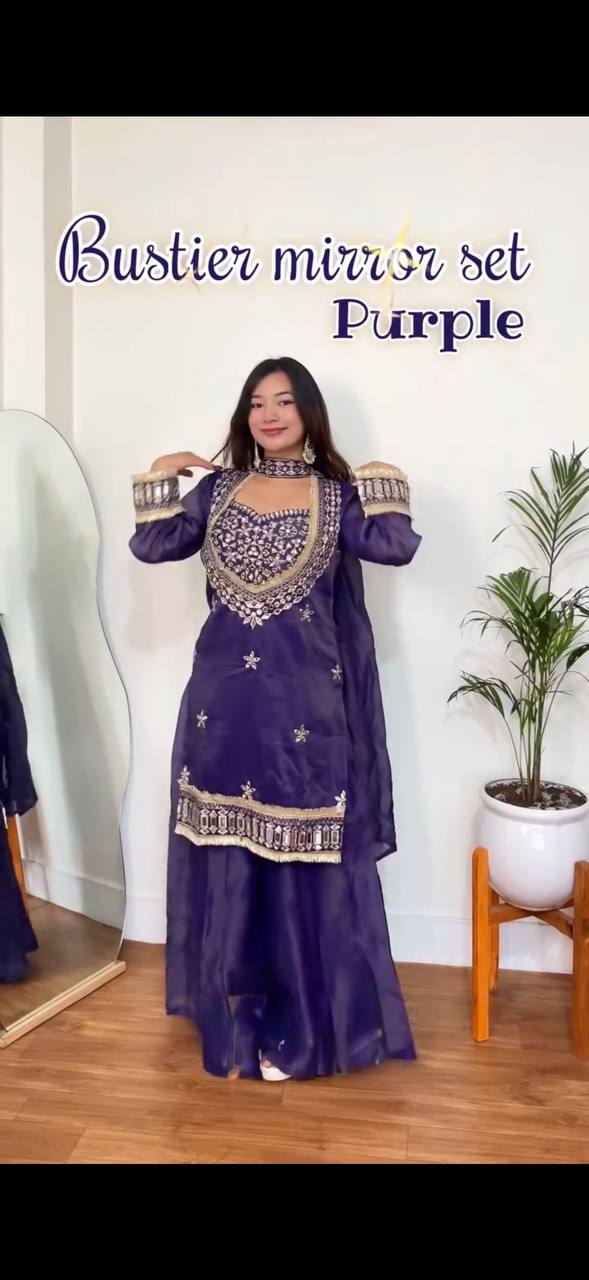 Designer Georgette Anarkali Gown Set with Dupatta (7 Meter Flair | WINE)