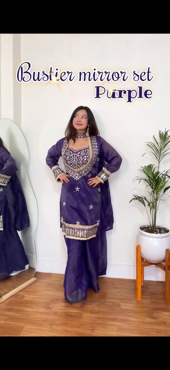Designer Georgette Anarkali Gown Set with Dupatta (7 Meter Flair | WINE)