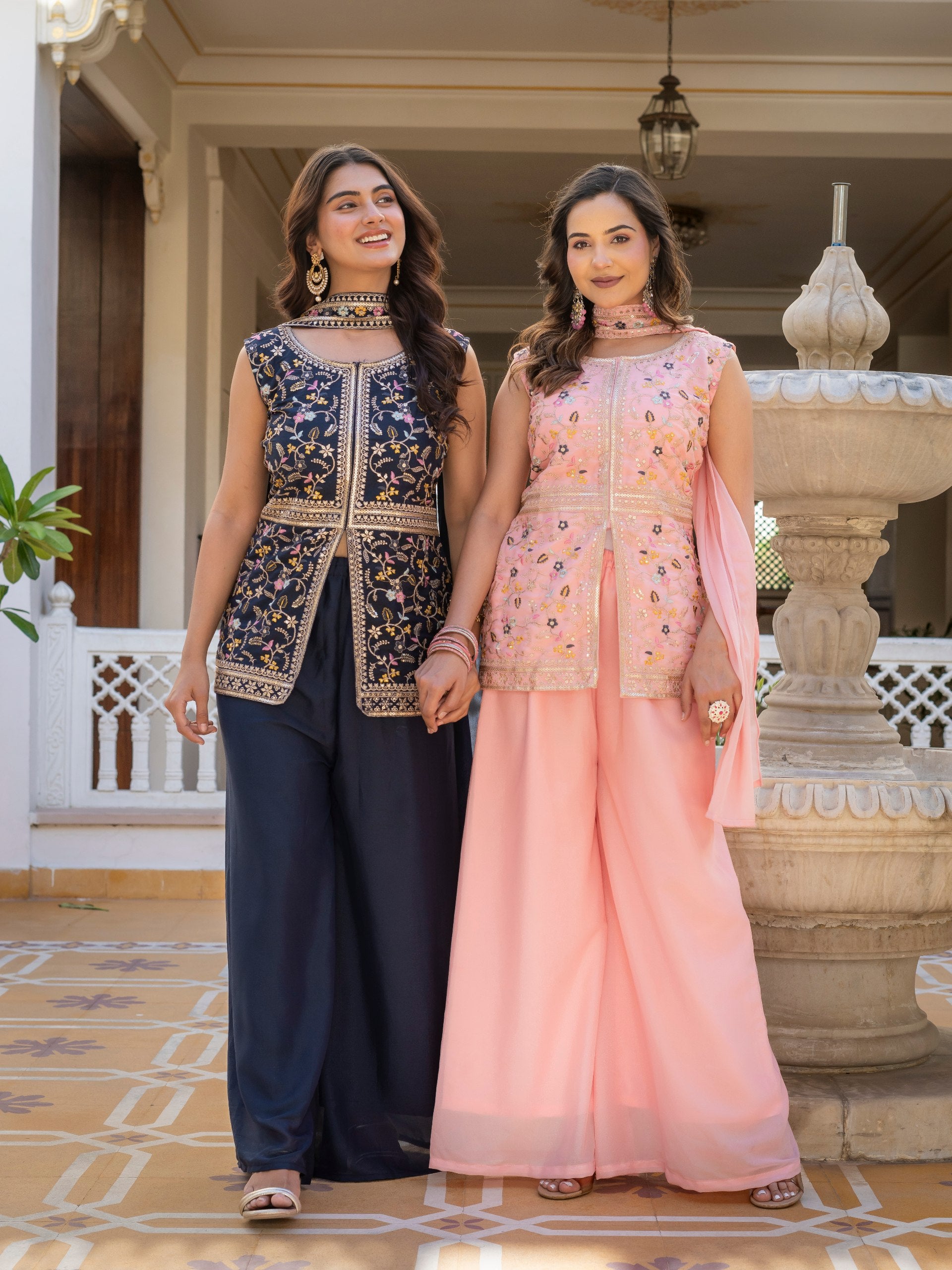Designer Embroidered Georgette Suit Set (3-Piece)