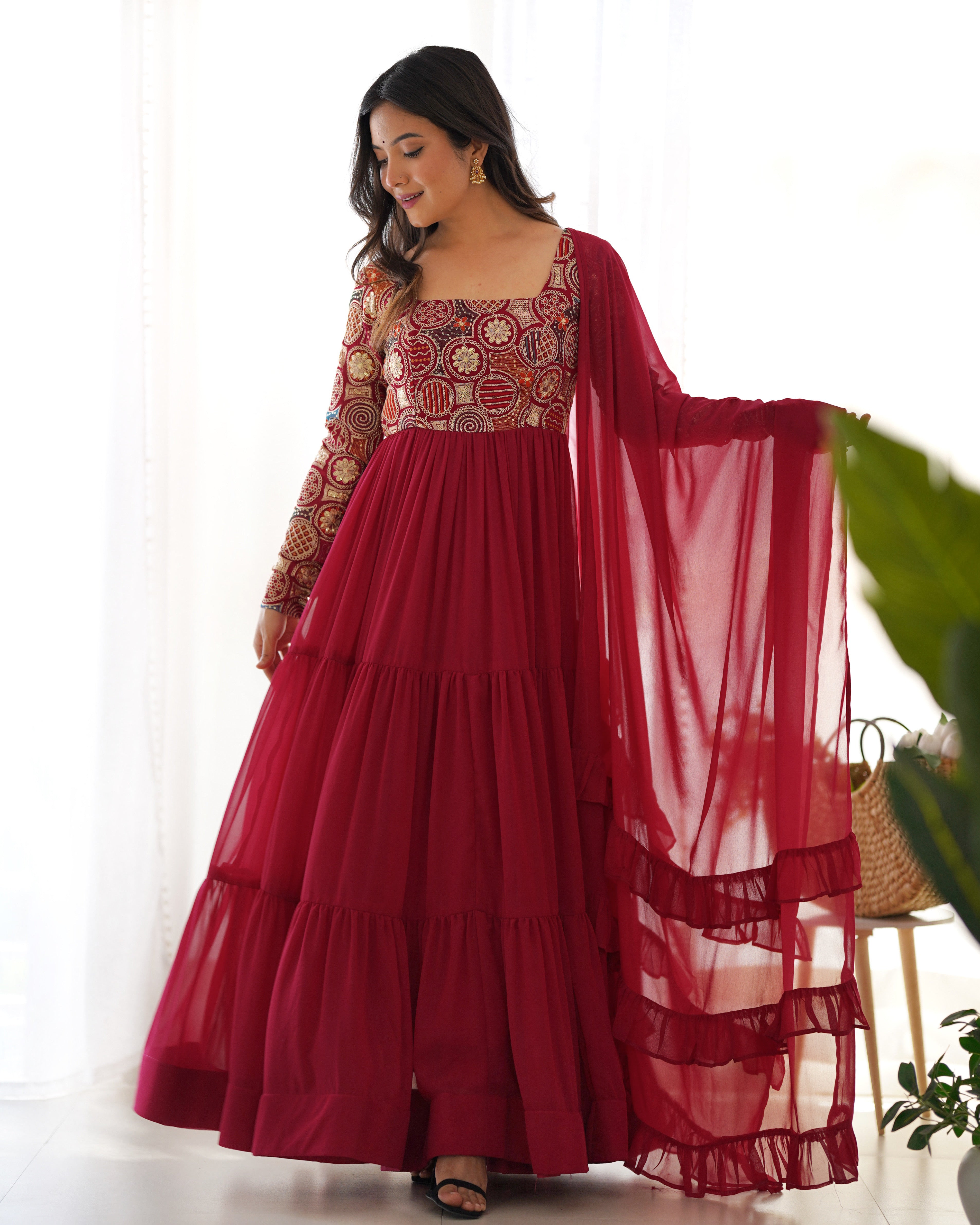 Designer Fox Georgette Anarkali Suit Set