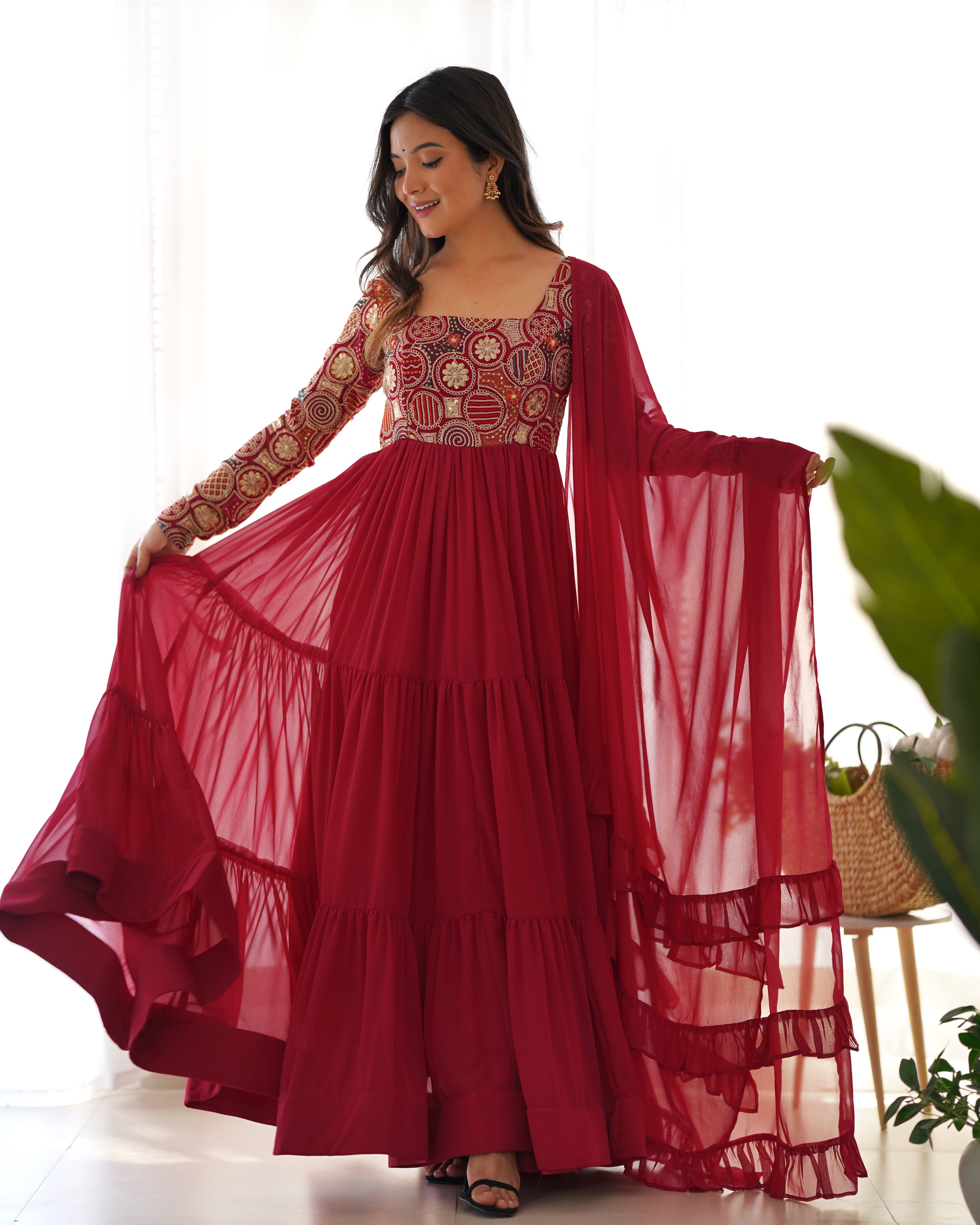 Designer Fox Georgette Anarkali Suit Set