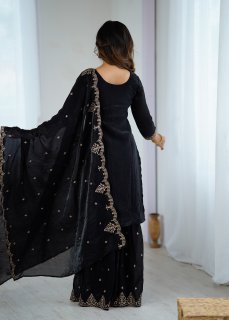 ✨ Kediya Kurta with Embroidered Sharara Set