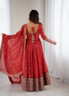 Crunchy Silk Designer Anarkali Suit Set