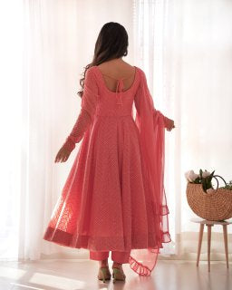 ✨ Lucknowi Sequence Work Anarkali Suit Set